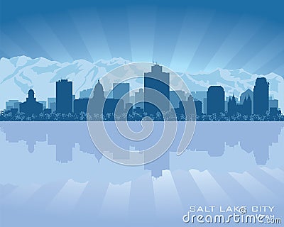 Salt Lake City, Utah skyline city silhouette Vector Illustration