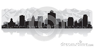 Salt Lake city Utah skyline silhouette Vector Illustration