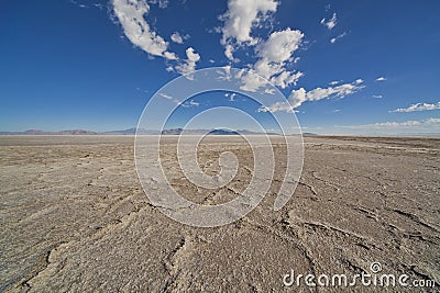 Salt lake flats, desert sky Stock Photo