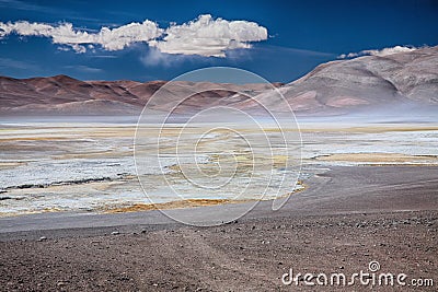 Salt lake Salar de Pujsa, Chile Stock Photo