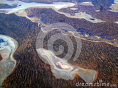 Salt lakes in the desert Editorial Stock Photo