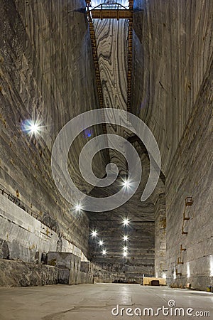 Salt mine interior Stock Photo