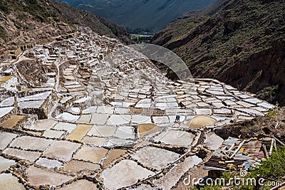 Salt mine Maras Stock Photo