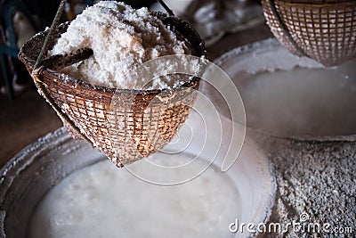 Salt obtained after boiling Stock Photo