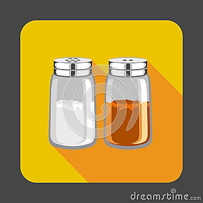 Salt, pepper concept background, cartoon style Vector Illustration