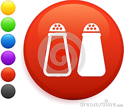 Salt and pepper icon on round internet button Cartoon Illustration