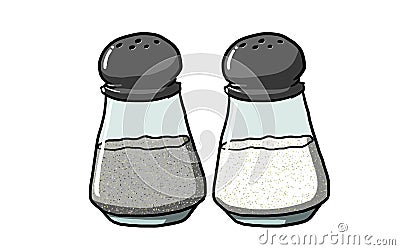 Salt and pepper, illustration Cartoon Illustration
