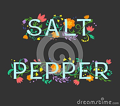 Salt and pepper lettering Vector Illustration