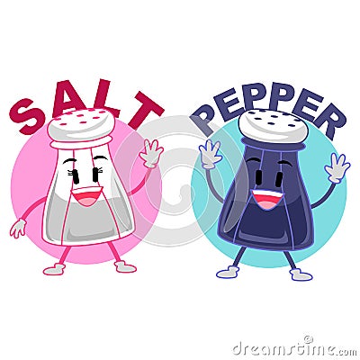 Salt and Pepper Mascot Vector Illustration