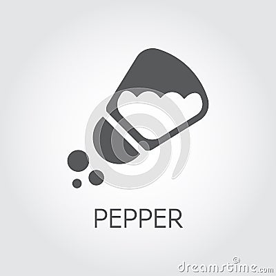 Salt pepper shaker icon drawing in flat art style. Label for culinary design needs. Vector illustration Vector Illustration