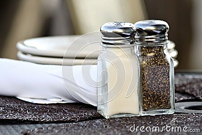 Salt and Pepper Shakers Stock Photo