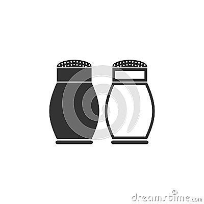Salt and pepper shakers icon flat Vector Illustration