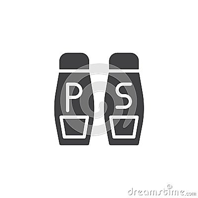 Salt and pepper shakers icon vector Vector Illustration