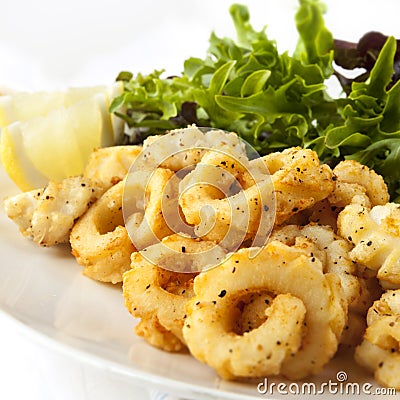 Salt and pepper Squid Stock Photo