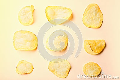 Salt potato chips Studio quality light Stock Photo