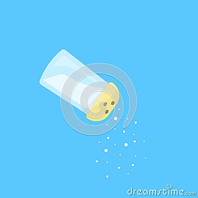 Salt pours from salt shaker Vector Illustration