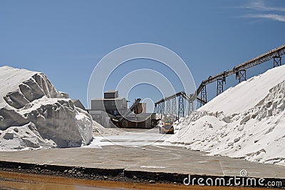 Salt production plant Stock Photo