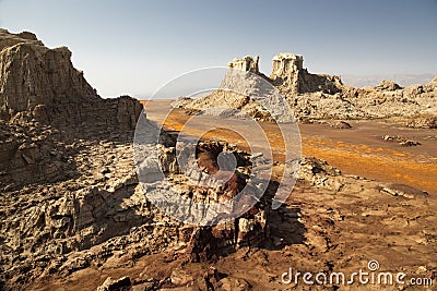 Salt rock and formations in the Danakil Depression, Ethiopia Stock Photo