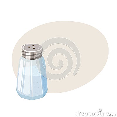 Salt shaker. Glass cellar. Vector Illustration