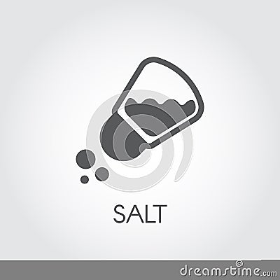 Salt shaker seasoning icon in flat design. Pictogram for food cooking theme. Simple emblem of spice. Vector illustration Vector Illustration