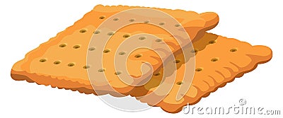 Salt squared biscuit pile. Cartoon cookie icon Vector Illustration