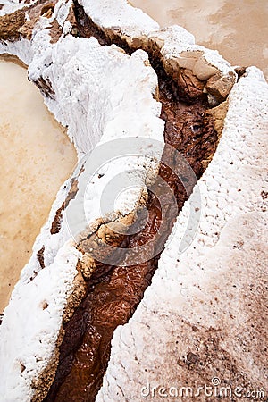 Salt terraces at Salinas near Cuzco Stock Photo