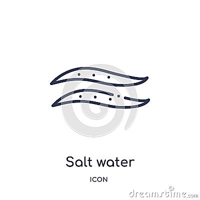 Salt water icon from nautical outline collection. Thin line salt water icon isolated on white background Vector Illustration