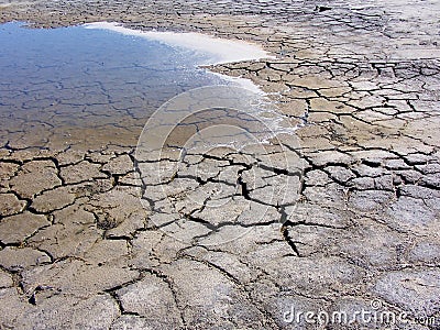 Salt Water Tidal Pool Evaporating Stock Photo