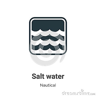 Salt water vector icon on white background. Flat vector salt water icon symbol sign from modern nautical collection for mobile Vector Illustration