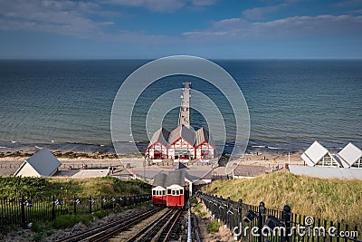 Saltburn Funicular and Pier Stock Photo