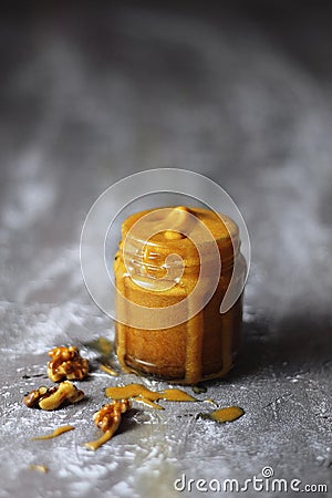Salted caramel sauce Stock Photo