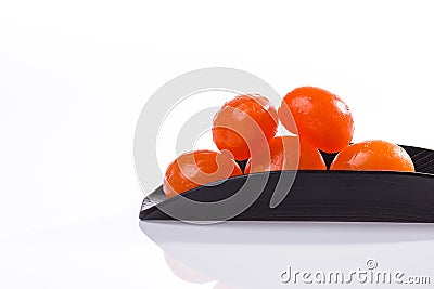 Salted eggs yolks isolate on white Stock Photo