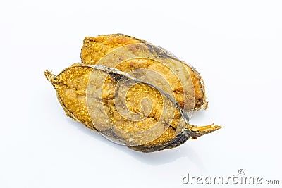 Salted fish fried (King mackerel) Stock Photo