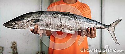 Salted mackerels fish or Pla Insee Kem. Seafood preservation Stock Photo