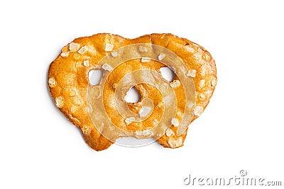 Salted mini flat pretzels Stock Photo