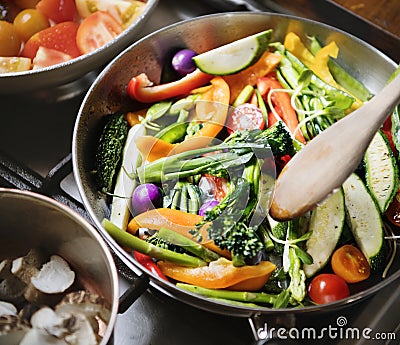 Salted mixed vegetables food photography recipe idea Stock Photo