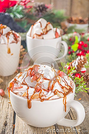 Salted Peanut Caramel Hot Chocolate Stock Photo