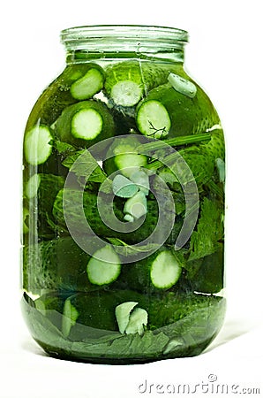 Salted pickled cucumbers Stock Photo