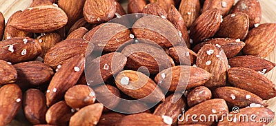 Salted Roasted Almonds Nuts Stock Photo