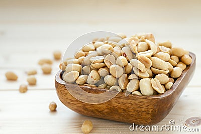 Salted, roasted, peanuts. Stock Photo