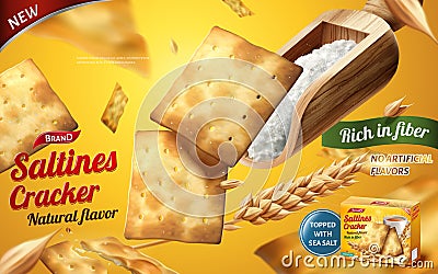 Saltines cracker ads Vector Illustration