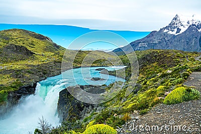 Salto Grande waterfall in national park Torres del Paine, Patagonia Chile, South America Stock Photo