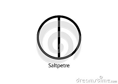 Saltpetre or Saltpeter vector illustration element icon, line symbols. Alchemy icon. Basic mystic elements. Sign isolated on white Vector Illustration
