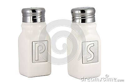 Saltshaker and pepper container Stock Photo