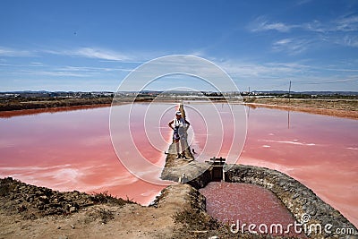 Saltworks of Tavira. Editorial Stock Photo