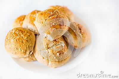 Salty bread pastry with salt Stock Photo