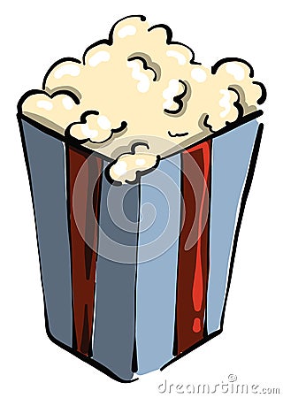 Salty popcorn, illustration, vector Vector Illustration