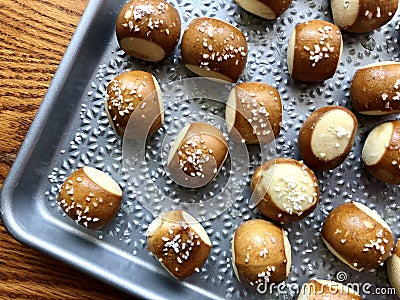 Salty pretzel bites Stock Photo