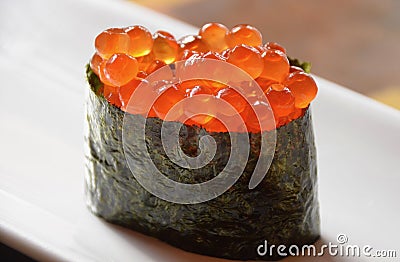 Ikura Sushi Stock Photo