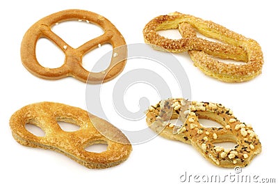Salty and sweet pretzels Stock Photo